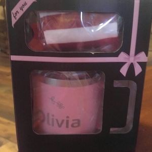 Olivia mug and socks gift set NWOT